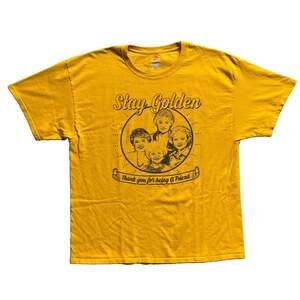 The Golden Girls T Shirt Mens XL Stay Golden Yellow Graphic Hanes Tagless 80s TV